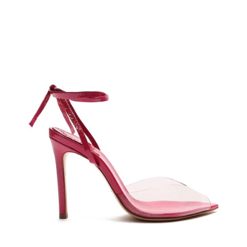 Schutz Stiletto Strap Transparent sandals 10 Pink